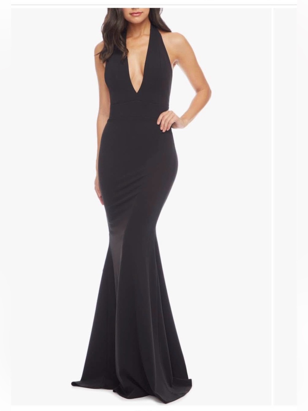 Elegant Black Halter Mermaid Gown